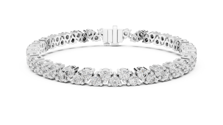 Claw-set round lab-grown diamond bracelet in white gold by THE LAB Jewellers
