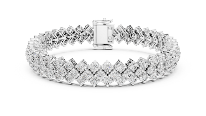 Claw-Set round lab-grown diamond bracelet in white gold by THE LAB Jewellers