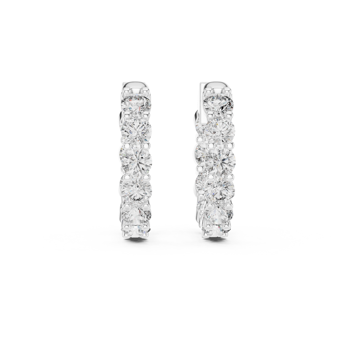 Claw-set round lab-grown diamond earrings in white gold by THE LAB Jewellers