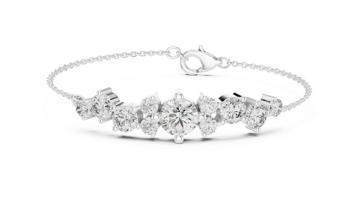 Claw-Set round lab-grown diamond bracelet in white gold by THE LAB Jewellers