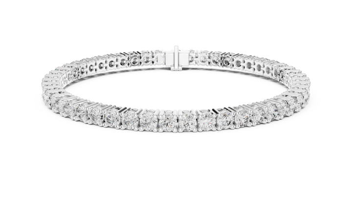 Claw-Set round lab-grown diamond bracelet in white gold by THE LAB Jewellers