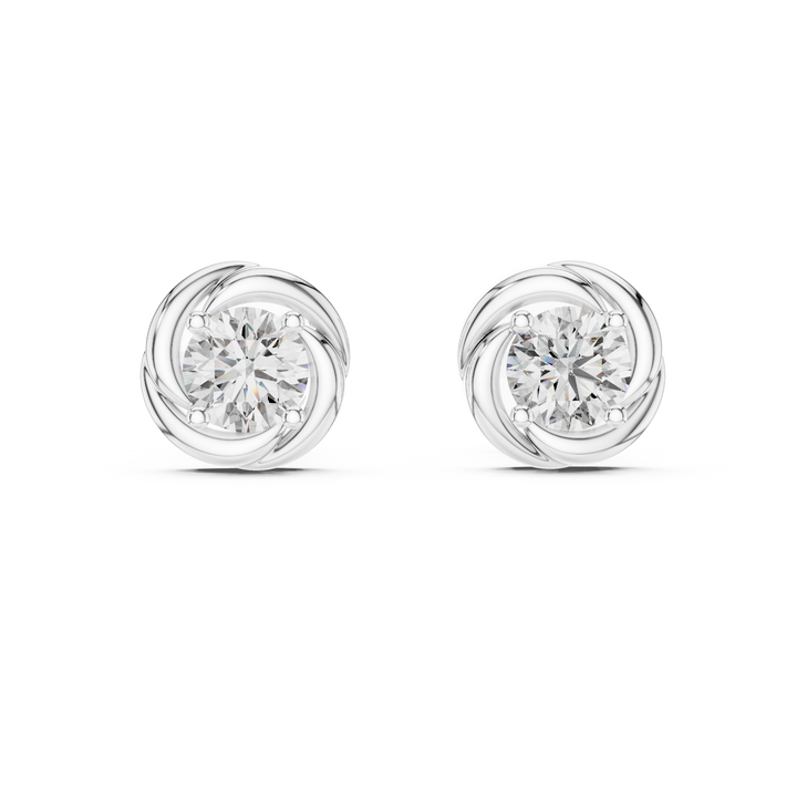 Round brilliant lab-grown diamond stud earrings by THE LAB Jewellers