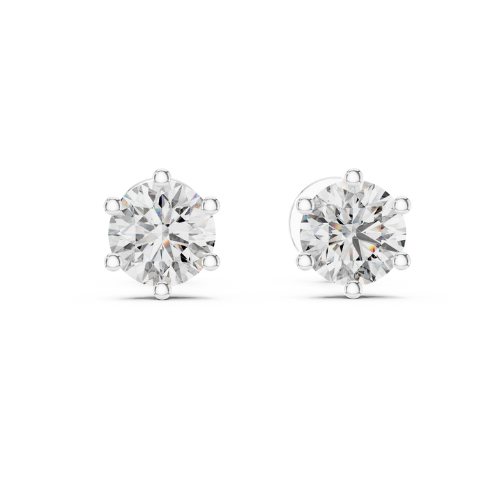 Round brilliant lab-grown diamond stud earrings in white gold by THE LAB Jewellers