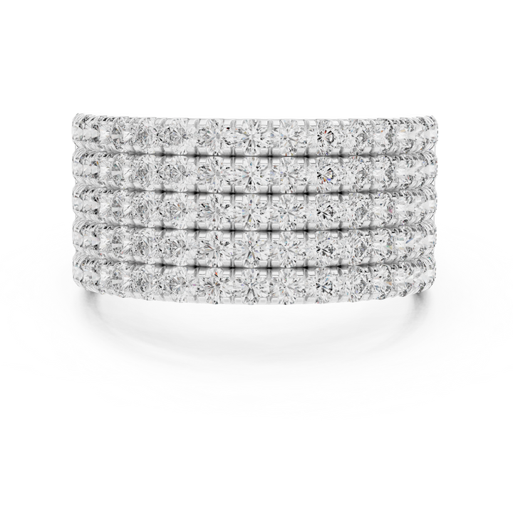 u-cut set round lab-grown diamond ring in white gold by THE LAB Jewellers