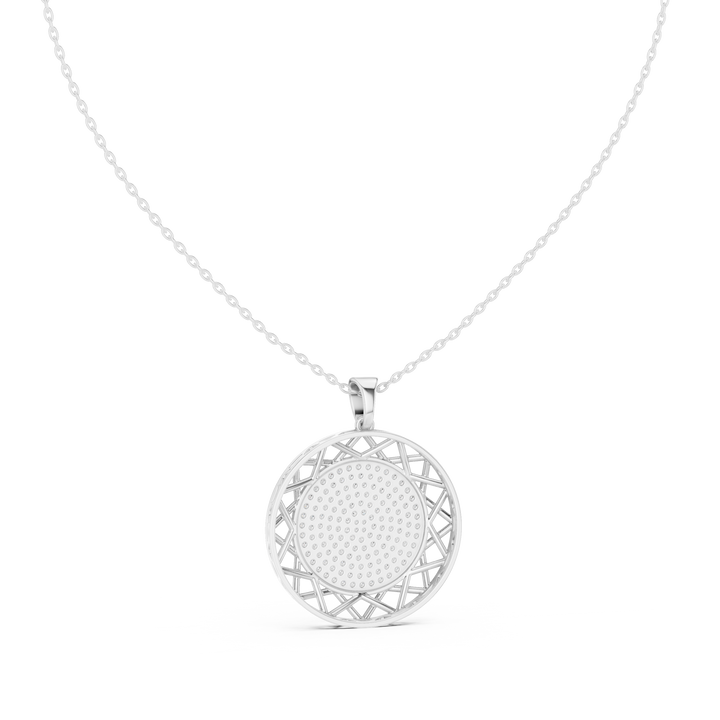 prong set round lab-grown diamond pendant (1.15ct total) in white gold by THE LAB Jewellers