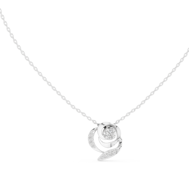 Swirl round lab-grown diamond pendant, front view, by THE LAB Jewellers