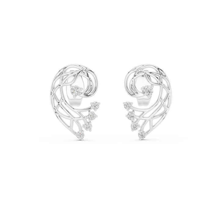 Claw-set round lab-grown diamond earrings by THE LAB Jewellers