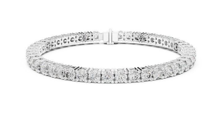 Claw-set round lab-grown diamond bracelet in white gold by THE LAB Jewellers
