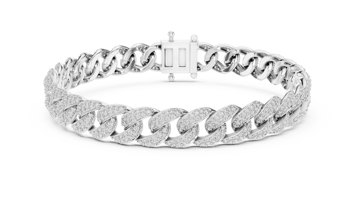 pavé set round lab-grown diamond bracelet in white gold by THE LAB Jewellers