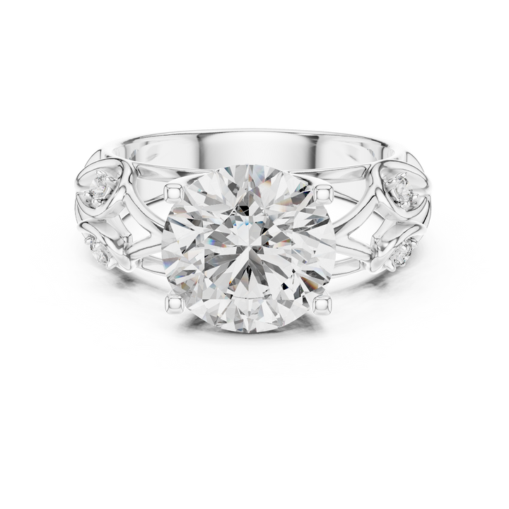 round lab-grown diamond ring in white gold by THE LAB Jewellers