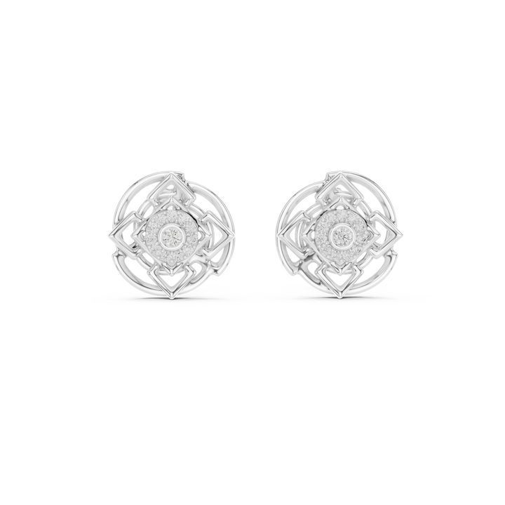 Brilliant-cut lab-grown diamond floral cluster stud earrings by THE LAB Jewellers
