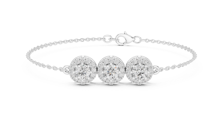 round lab-grown diamond bracelet in white gold by THE LAB Jewellers