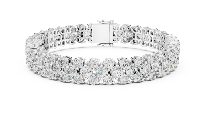 Claw-Set round lab-grown diamond bracelet in white gold by THE LAB Jewellers