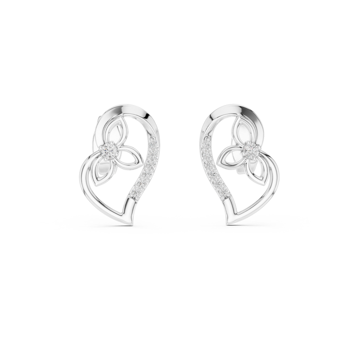 Round lab-grown diamond earrings with claw accent by THE LAB Jewellers