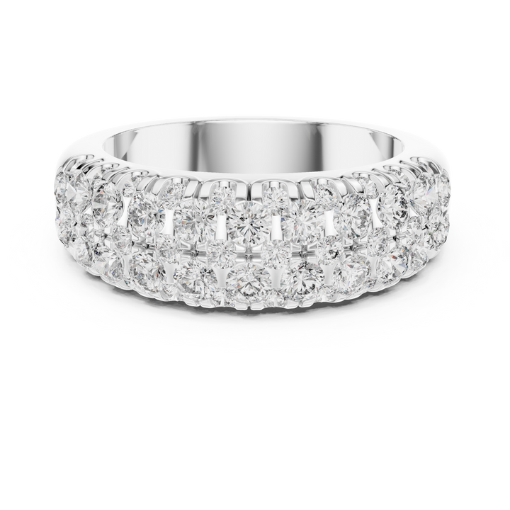 u-cut set round lab-grown diamond ring in white gold by THE LAB Jewellers