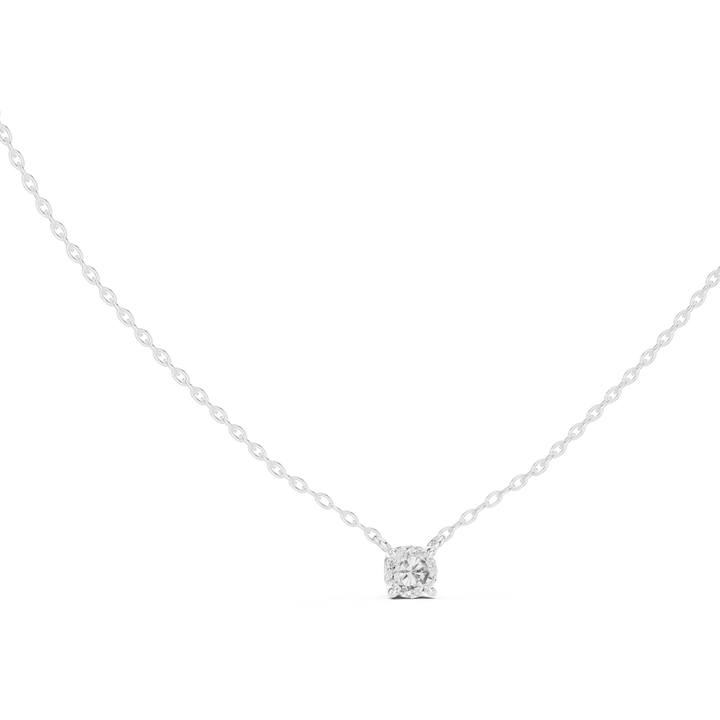 Claw-set round lab-grown diamond pendant, front view, by THE LAB Jewellers