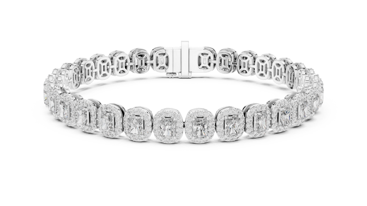 radiant and round lab-grown diamond bracelet in white gold by THE LAB Jewellers