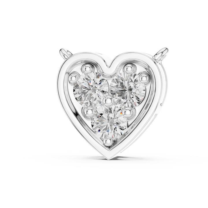 Trilogy lab-grown diamond heart pendant, front view, by THE LAB Jewellers