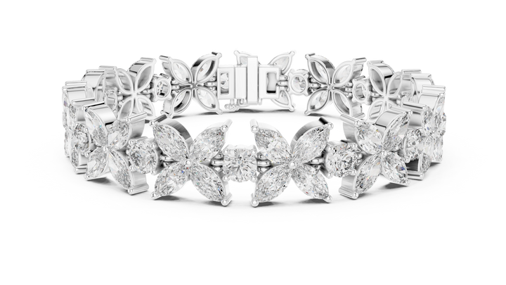 round and marquise lab-grown diamond bracelet in white gold by THE LAB Jewellers