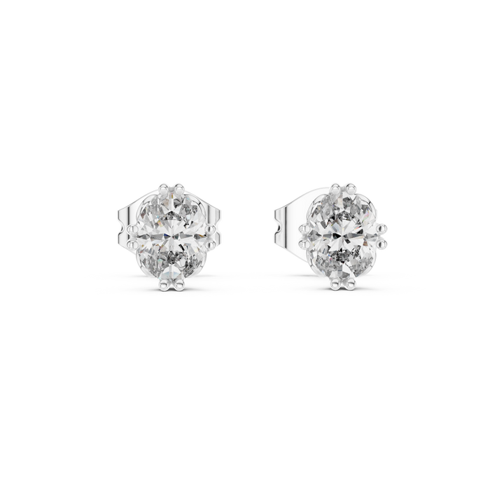 Claw-set oval lab-grown diamond earrings by THE LAB Jewellers
