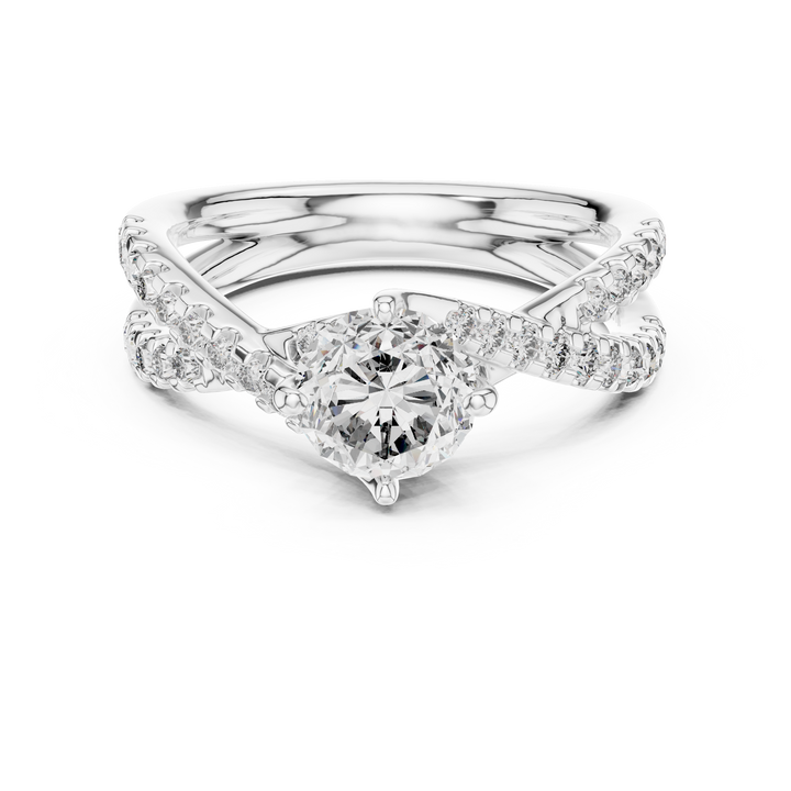 round lab-grown diamond ring in white gold by THE LAB Jewellers