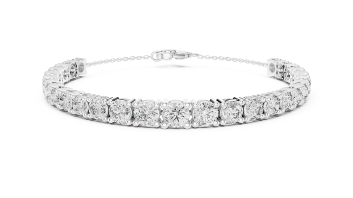 Claw-Set round lab-grown diamond bracelet in white gold by THE LAB Jewellers