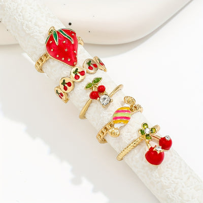 5pcs Women'S Fashion Rings Set, Cute Sexy Stacking Alloy Rings