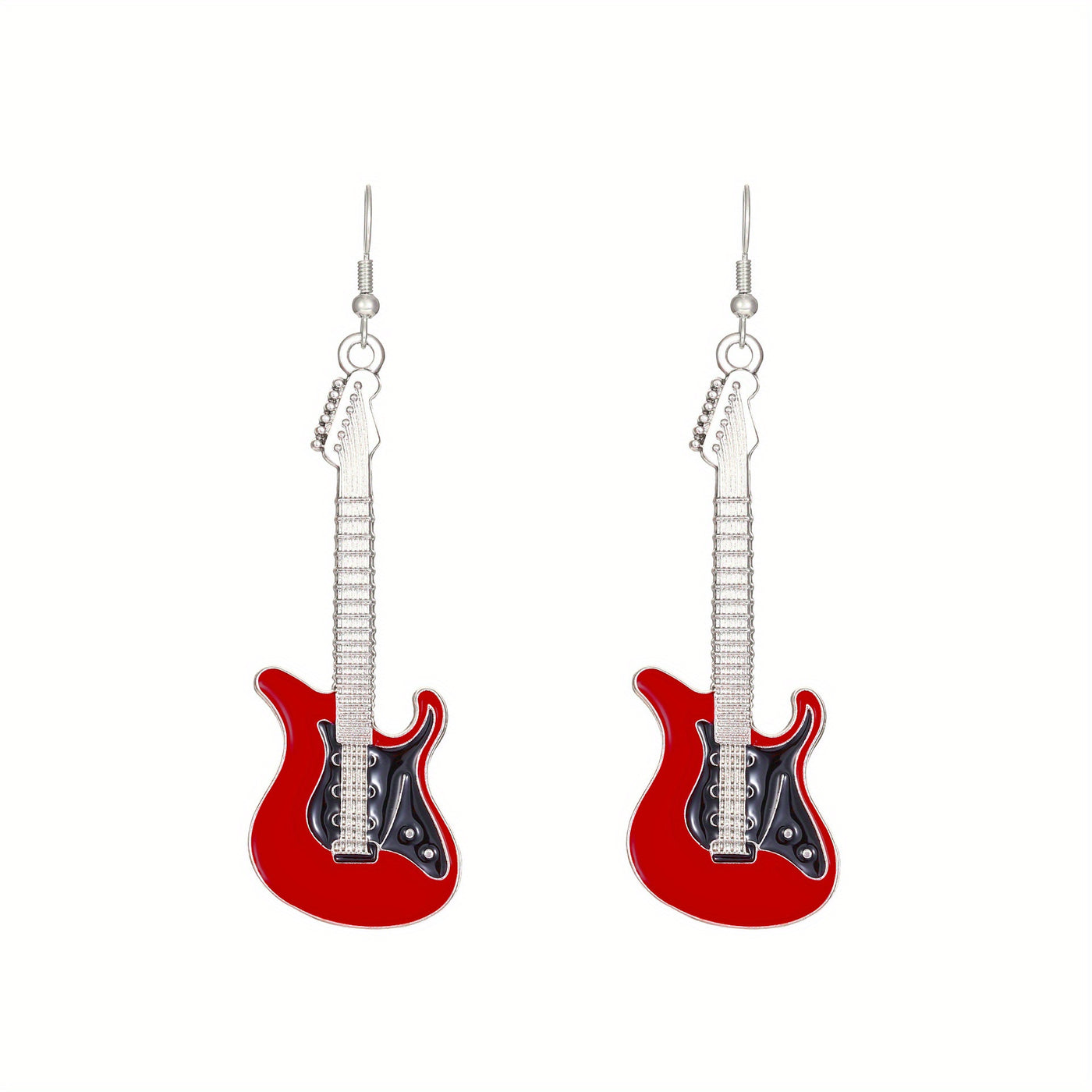 Funny Retro Punk Electric Guitar Drop Earrings Hip Hop Style
