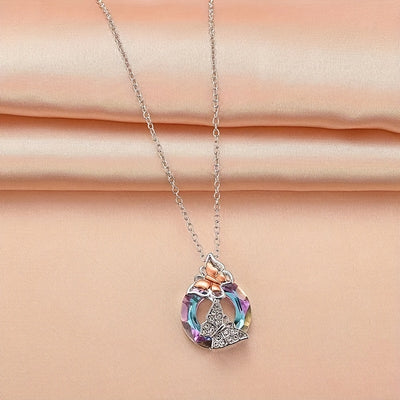 3pcs Colorful Butterfly Pendant Necklaces, Simple Fashion For Girls